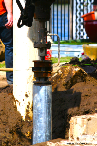 Getting to Work, Helical Piles, Chance Helical Pulldown Micropile, House Raising, Home Elevation, House Lifting, This Old House, Filming, Chance Civil Construction, Helical Piers, Superstorm Sandy, The Sandy Solution, Point Pleasant, NJ, Superstorm Sandy, Destruction, Rebuilding, Sandy, Hurricane Sandy, Danbro, Hubbell, Chance, Installation, Casing, Grouted