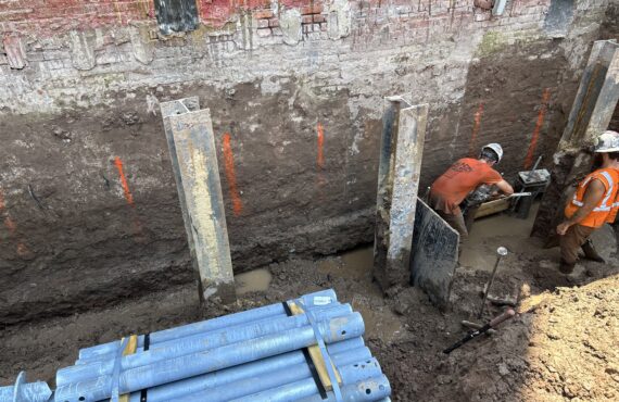 Underpinning in Jersey City to save a building.